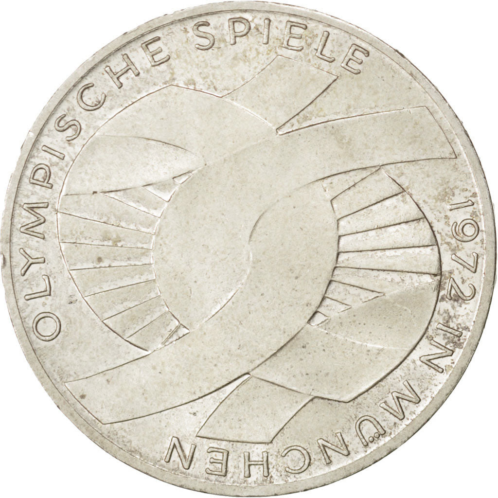 GERMANY - FEDERAL REPUBLIC, 10 Mark, 1972, Munich, KM #131, MS(60-62), Silver,..