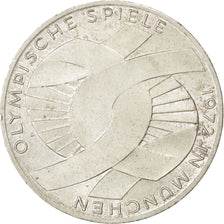GERMANIA - REPUBBLICA FEDERALE, 10 Mark, 1972, Munich, SPL, Argento, KM:131