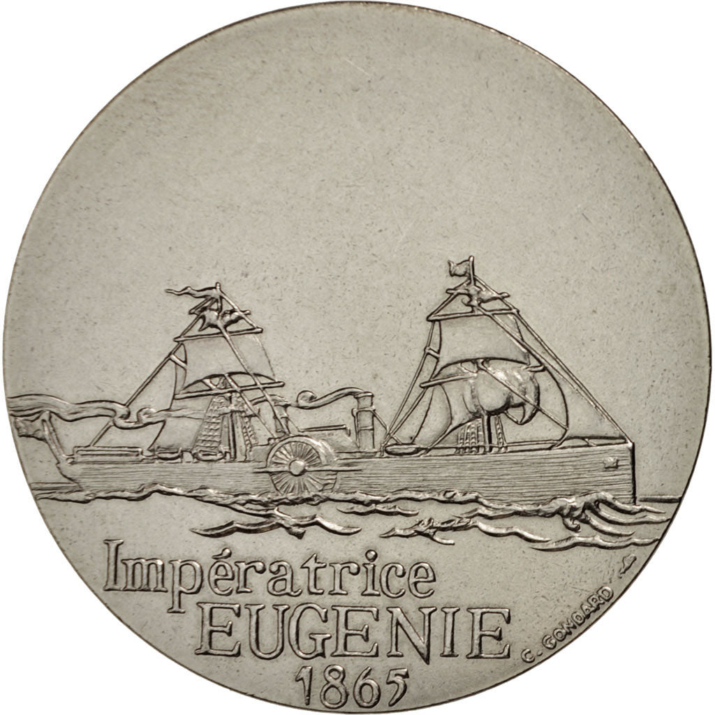Francia, Medal, Les Grands Transatlantiques, Impératrice Eugénie, French Fifth