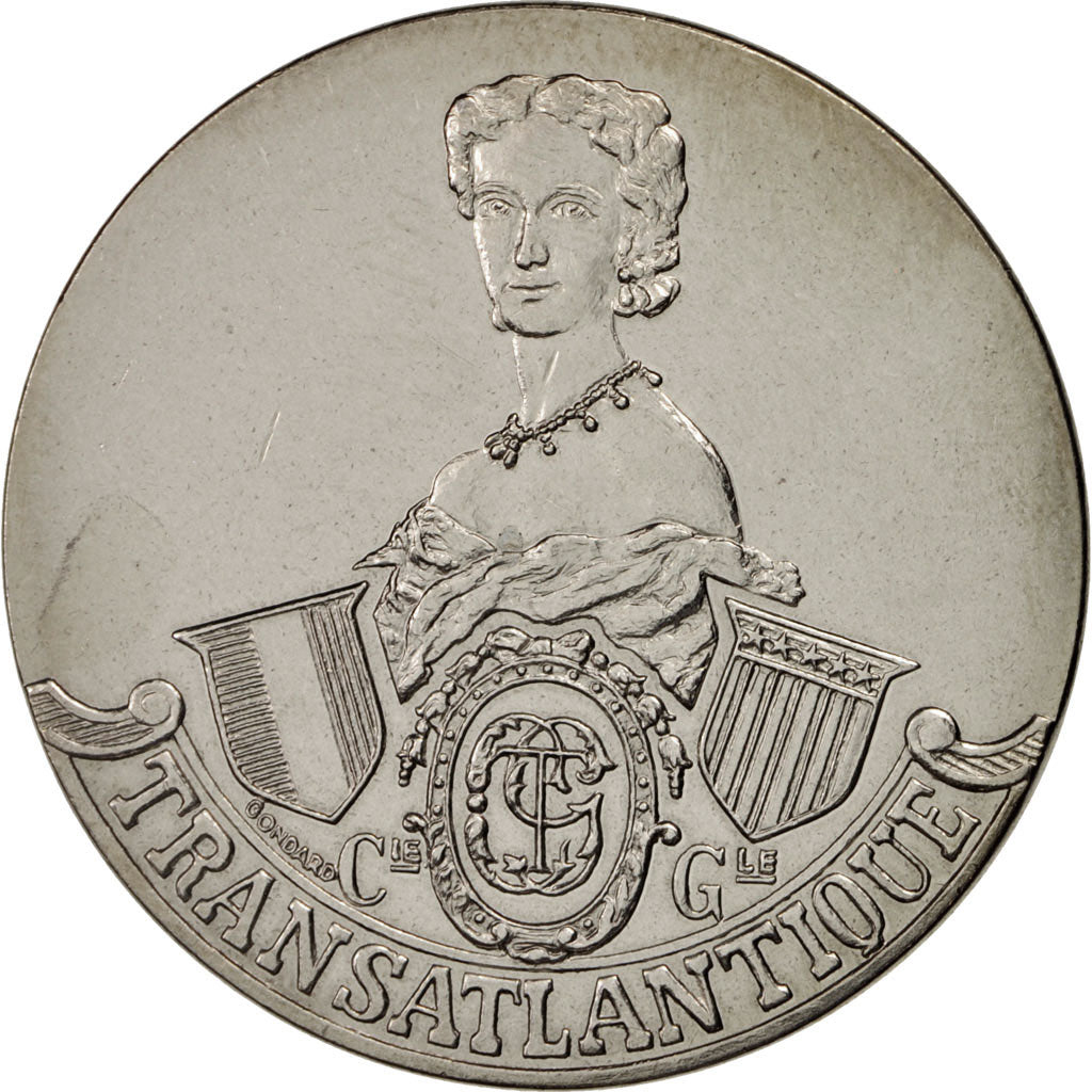 Francia, Medal, Les Grands Transatlantiques, Impératrice Eugénie, French Fifth
