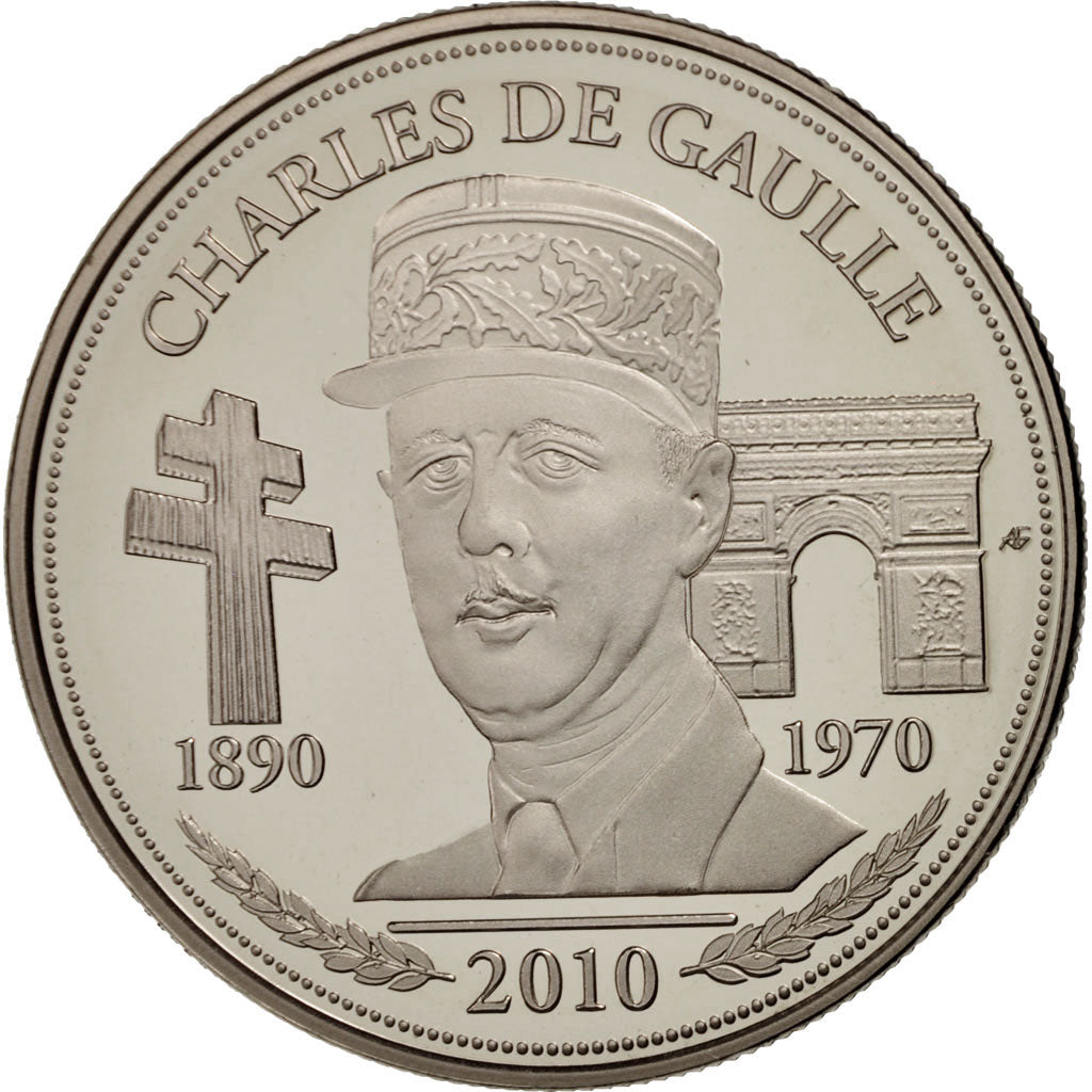 France, Medal, Charles De Gaulle, The Fifth Republic, History, 2010, MS(65-70)