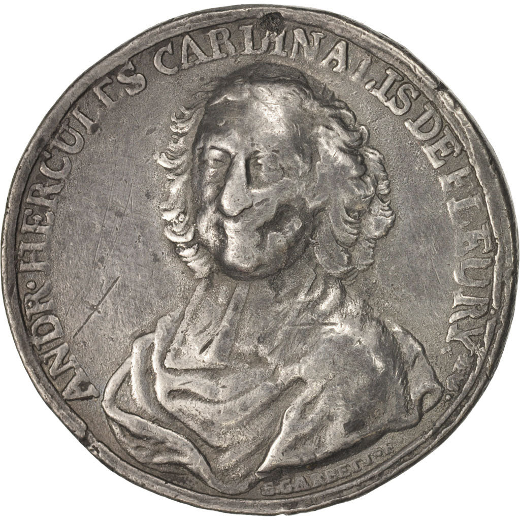 France, Medal, Le Cardinal de Fleury, History, 1741, VF(30-35), Tin