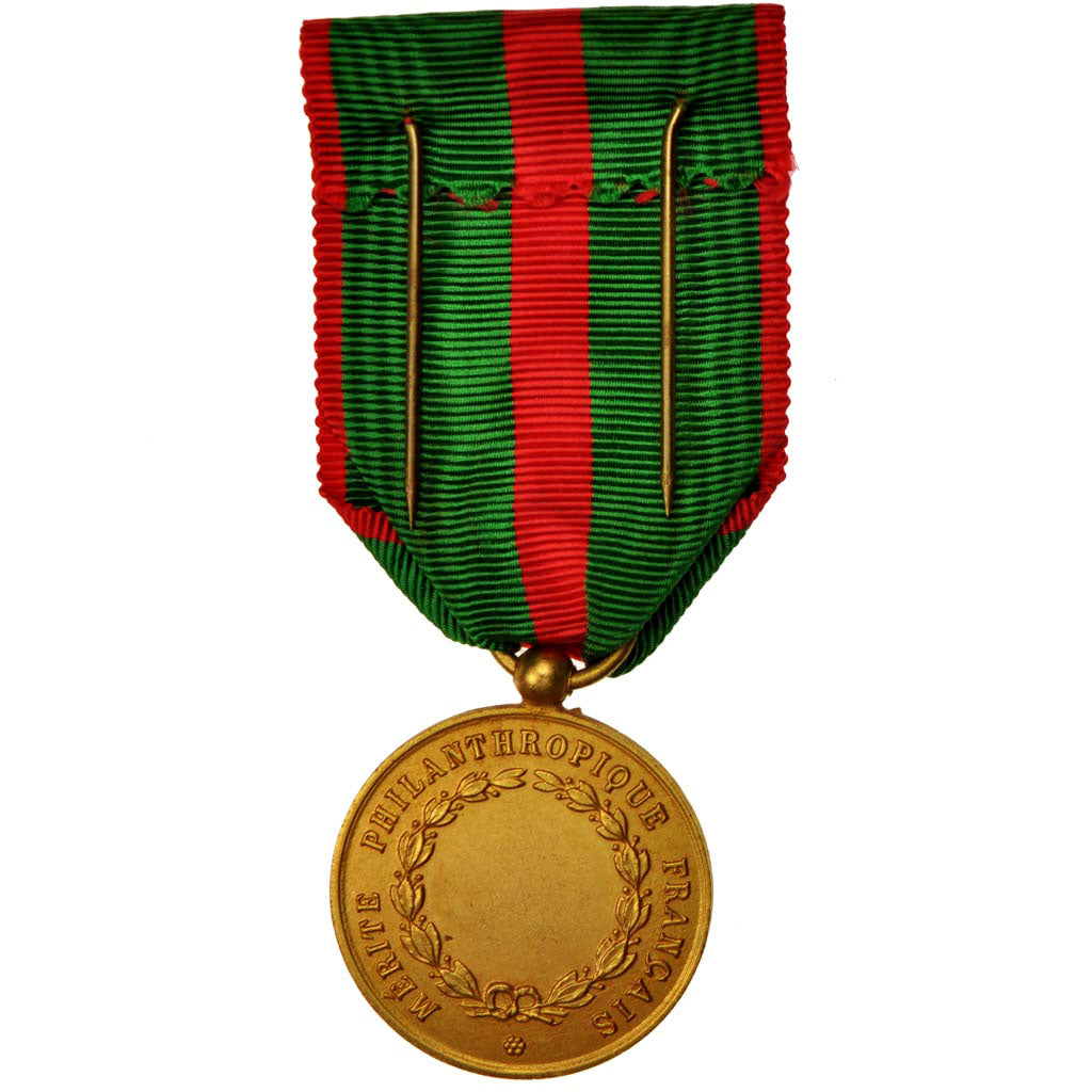 France, Mérite philantropique français, Medal, Excellent Quality, Gilt Bronze