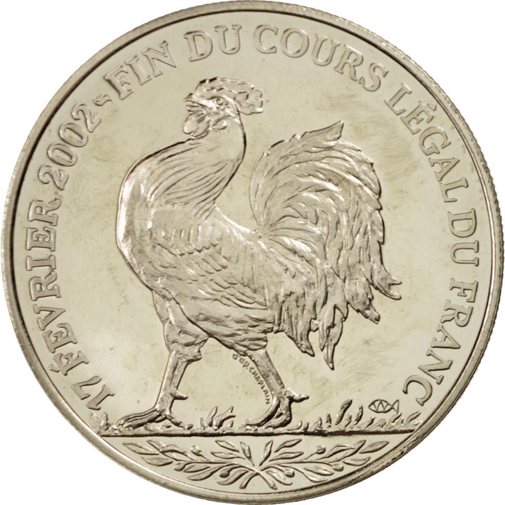 Frankreich, Medal, Fin du cours légal du Franc, History, 2002, STGL, Nickel
