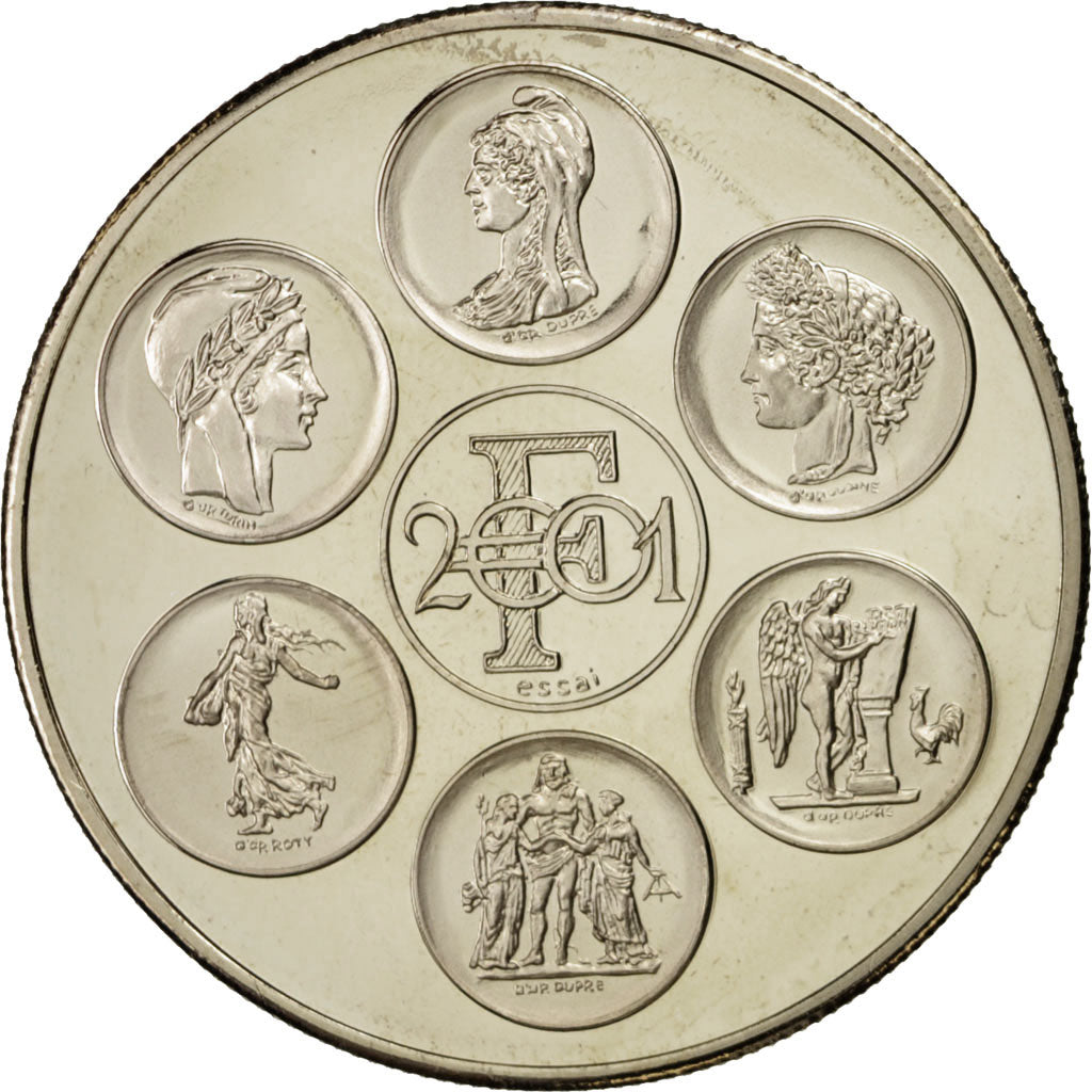 Frankreich, Medal, Fin du cours légal du Franc, History, 2002, STGL, Nickel