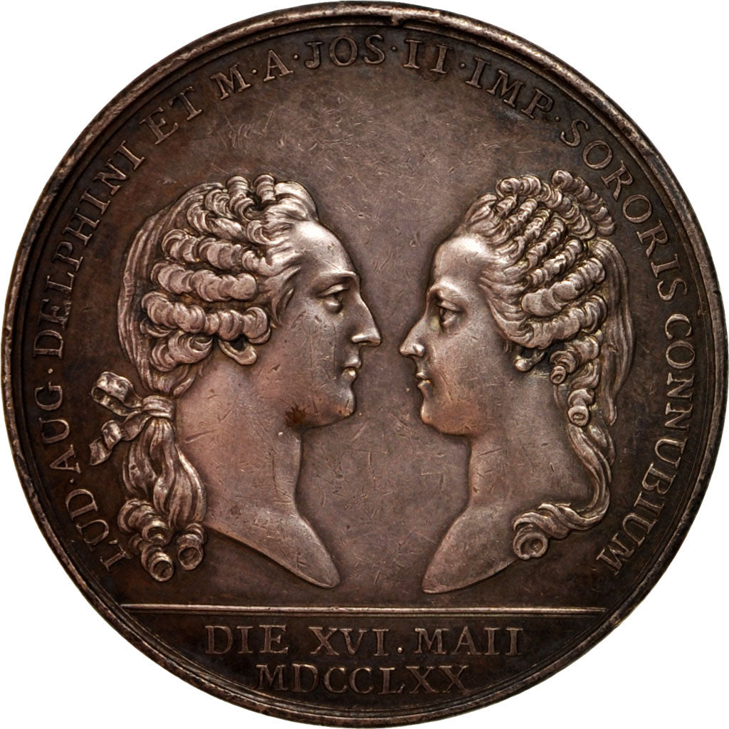 France, Medal, Louis XV, mariage du dauphin Louis (XVI) et de Marie-Antoinette