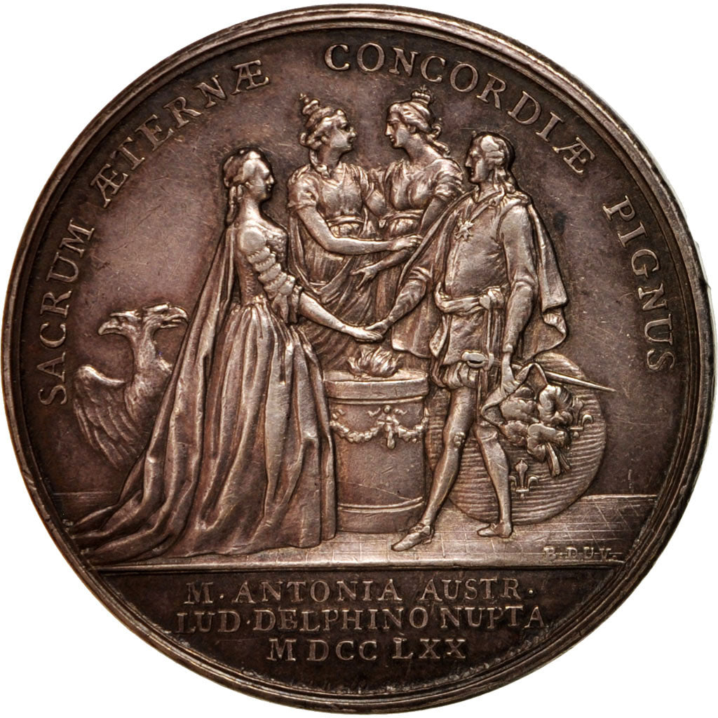 France, Medal, Louis XV, mariage du dauphin Louis (XVI) et de Marie-Antoinette