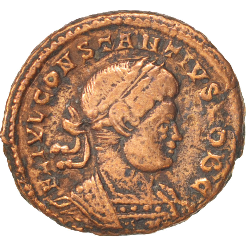 Constantius II, Nummus, Lyons, VF(30-35), Copper, RIC:255