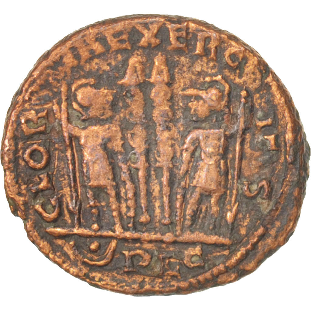 Constantius II, Nummus, Lyons, VF(30-35), Copper, RIC:255