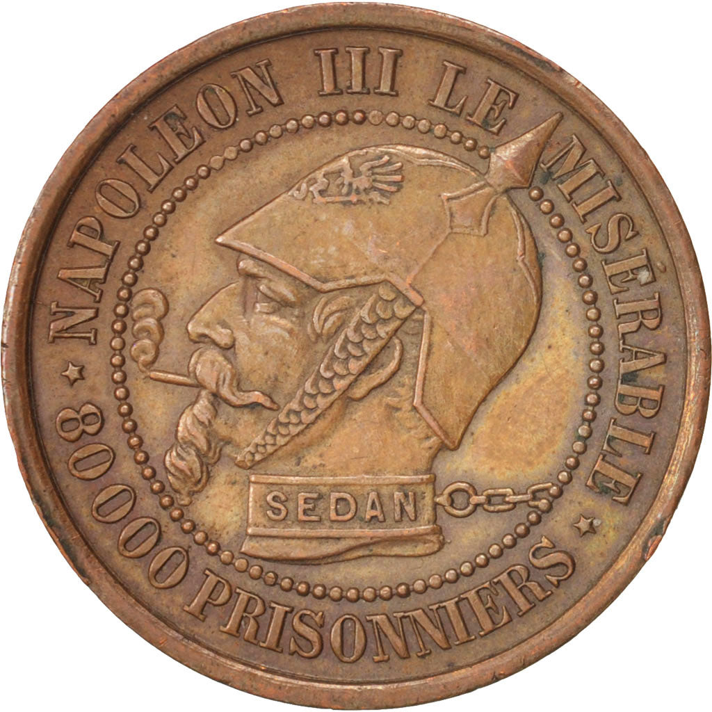 France, Token, Second Empire, Napoléon le misérable, 1871, AU(50-53), Copper