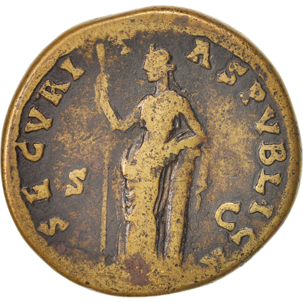 Coin, Antoninus Pius, Sestertius, Roma, VF(30-35), Copper, RIC:640