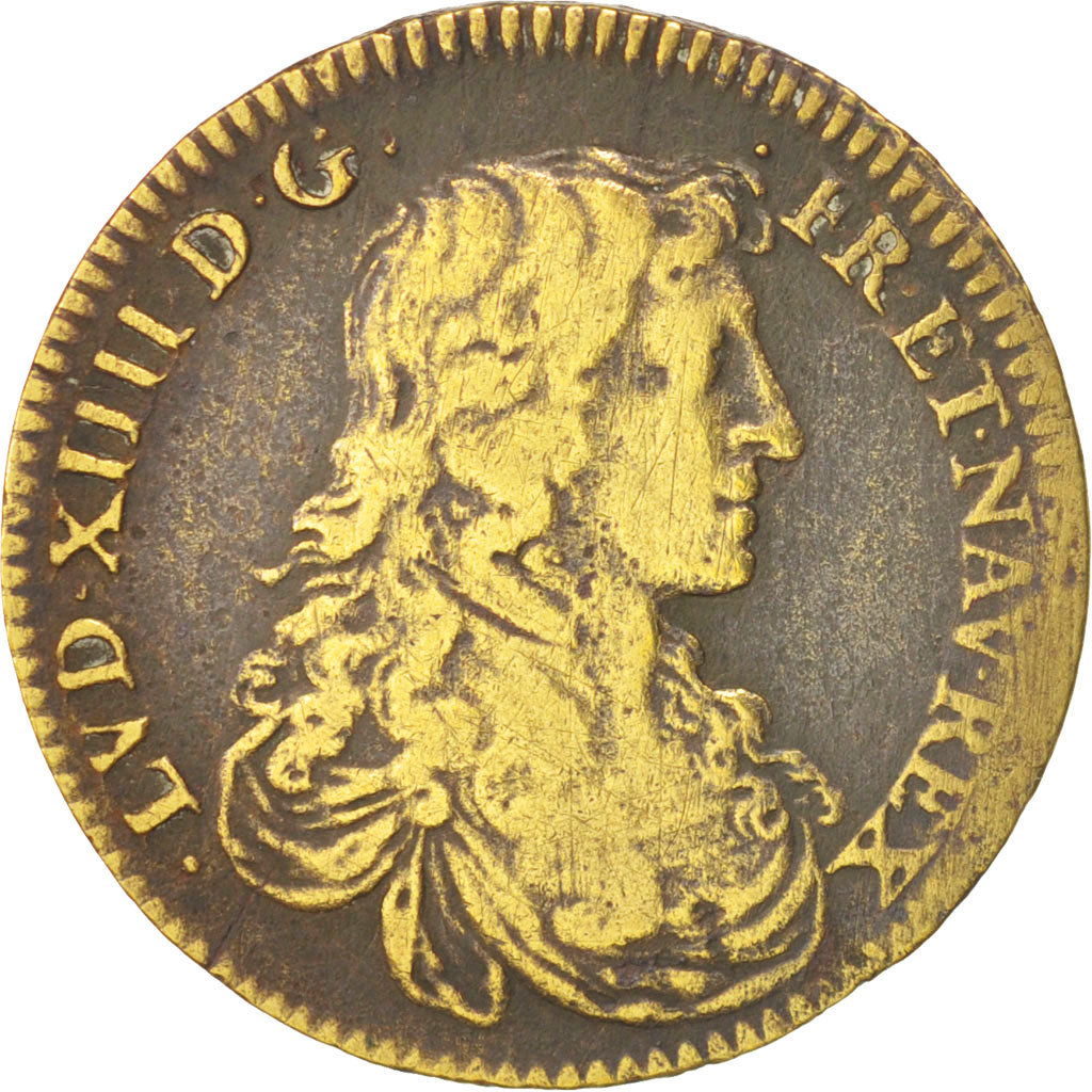 France, Token, Royal, Achat de Dunkerque, Louis XIV, 1662, EF(40-45), Brass