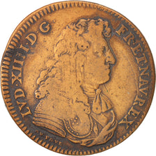 France, Jeton, Royal, Ordinaire des Guerres, Louis XIV, 1674, TTB, Cuivre