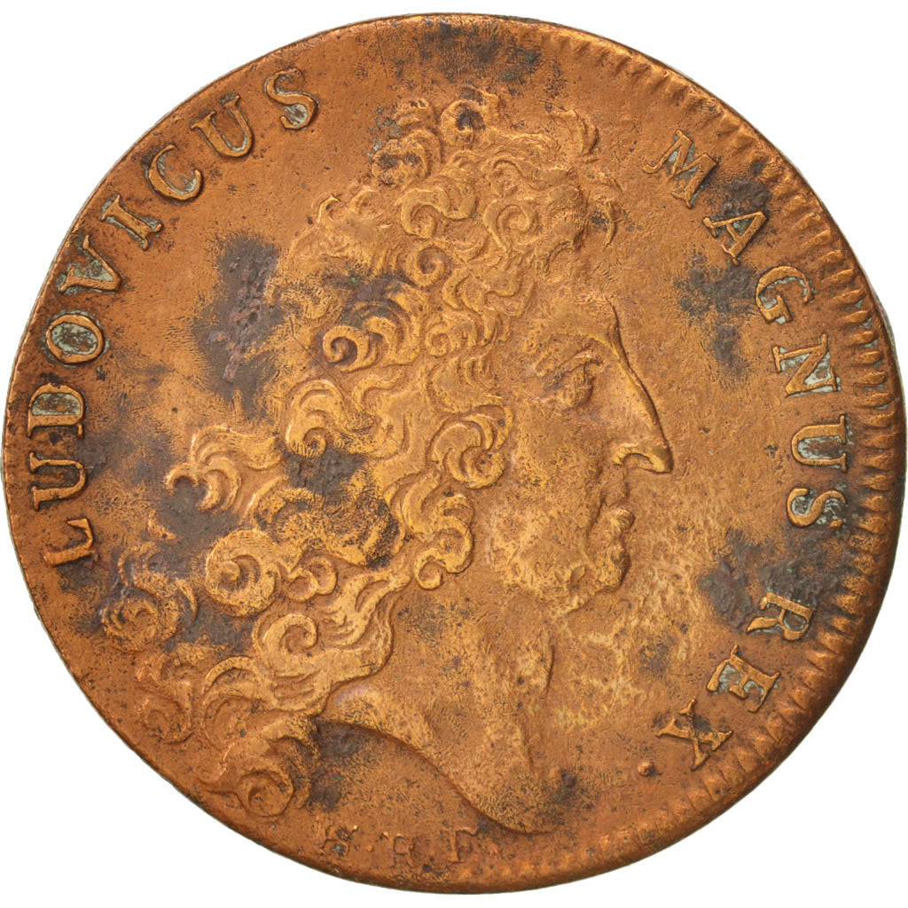 France, Token, Royal, Trésor Royal, Louis XIV, EF(40-45), Copper