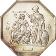 France, Token, Insurance, Le Crédit Viager, 1854, Petit, MS(63), Silver