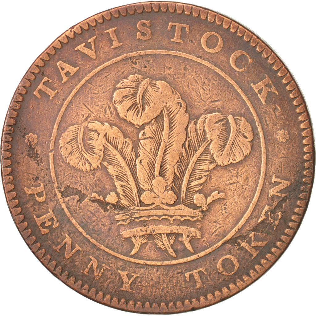 United Kingdom , Token, Trades, 1 Penny Tavistock Devon Mines, 1811, VF(30-35)