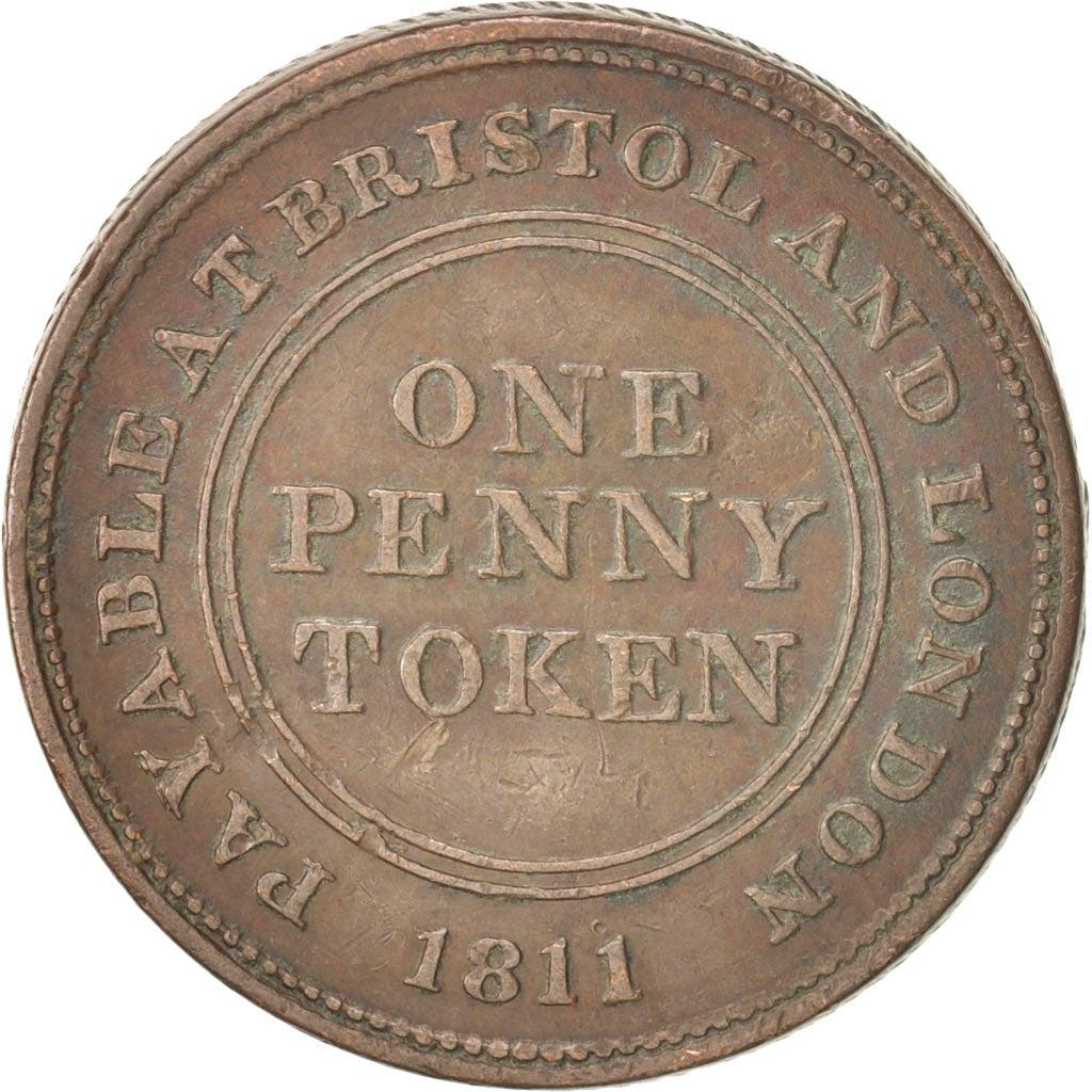 United Kingdom , Token, Trades, Bristol. Patent Sheathing. Nail Manufactory