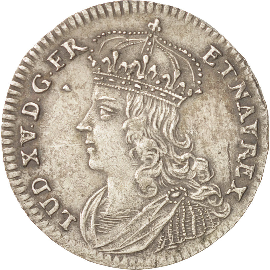 France, Token, Royal, Louis XV, MS(63), Brass, Feuardent:13223