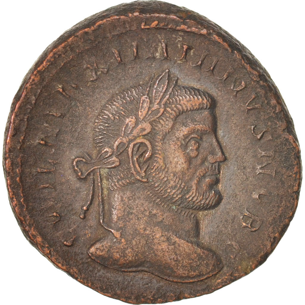 Maximianus, Follis, 295-296, Lyons, AU(50-53), Copper, RIC:14