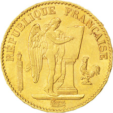 FRANCE, Génie, 20 Francs, 1878, Paris, KM #825, AU(55-58), Gold, Gadoury #1063, 