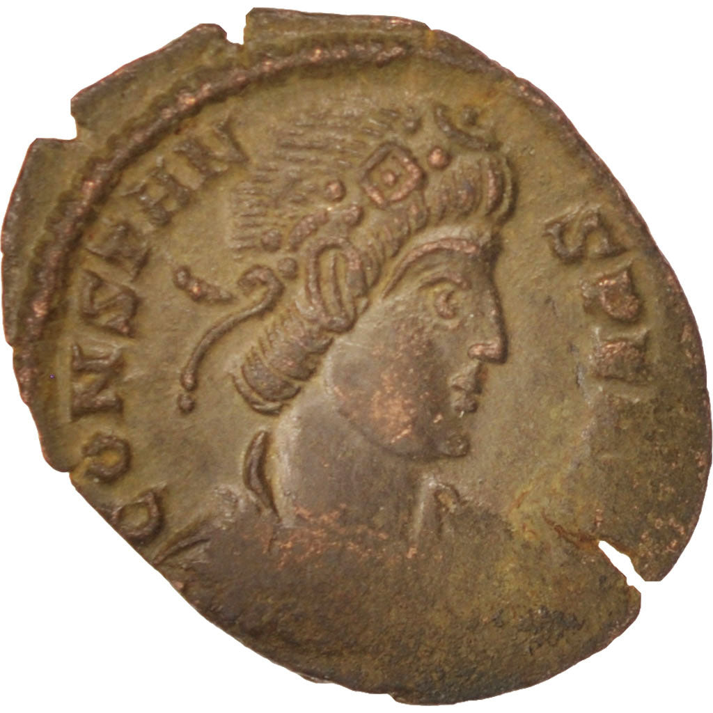 Moneda, Constans, Nummus, Trier, MBC+, Cobre, RIC:195