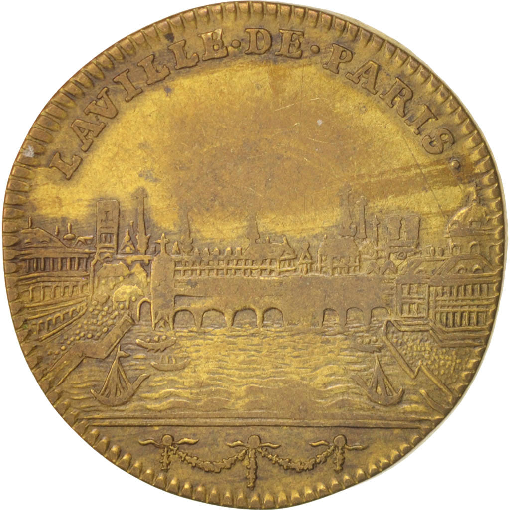 France, Token, La ville de Paris, VF(20-25), Brass
