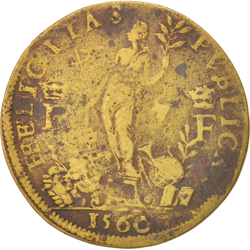France, Token, Royal, Receveurs Généraux, Francis II, 1560, VF(30-35), Brass