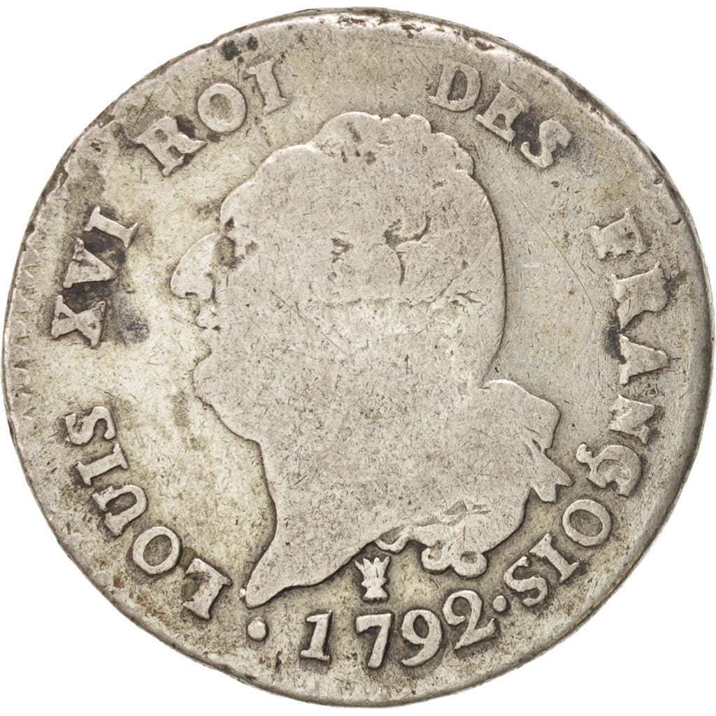 France, 30 sols françois, 30 Sols, 1792, Limoges, F(12-15), Silver, KM:606.7