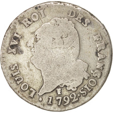 France, 30 sols françois, 30 Sols, 1792, Limoges, F(12-15), Silver, KM:606.7
