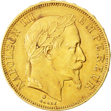 FRANCE, Napoléon III, 50 Francs, 1867, Paris, KM #804.1, AU(50-53), Gold, Gadour