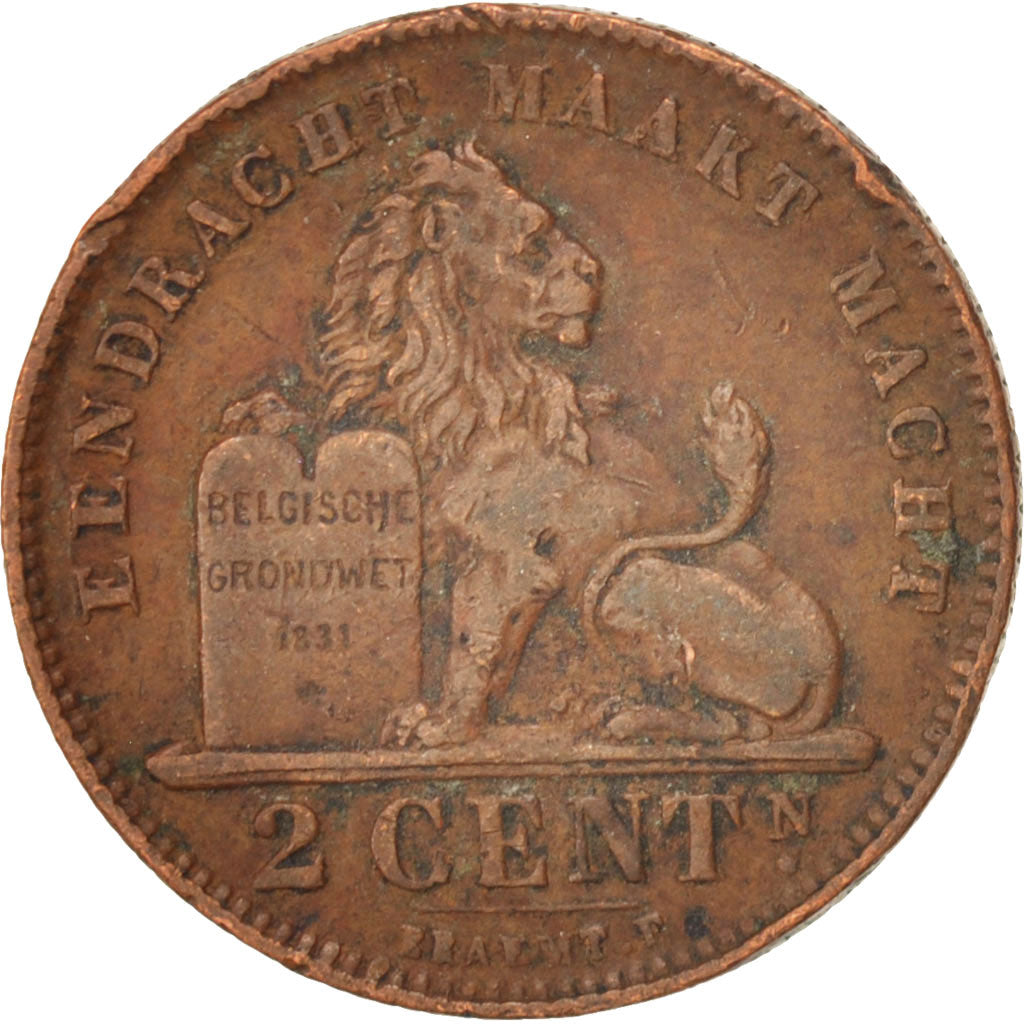 Coin, Belgium, Albert I, 2 Centimes, 1910, VF(30-35), Copper, KM:65