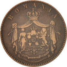 Rumänien, Carol I, 5 Bani, 1867, SS, Copper, KM:3.1