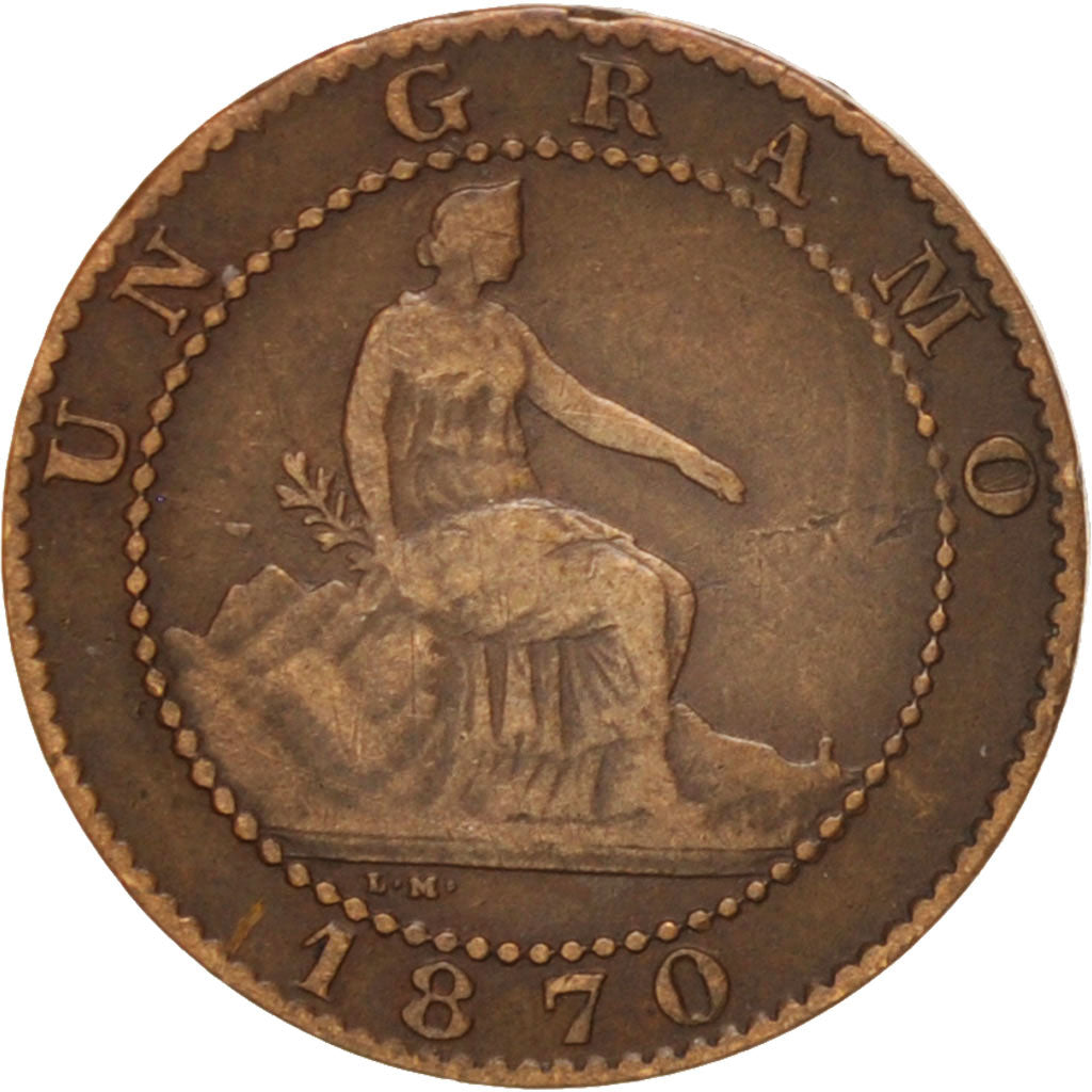 Spanien, Provisional Government, Centimo, 1870, SS, Copper, KM:660