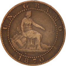 Spanien, Provisional Government, Centimo, 1870, SS, Copper, KM:660