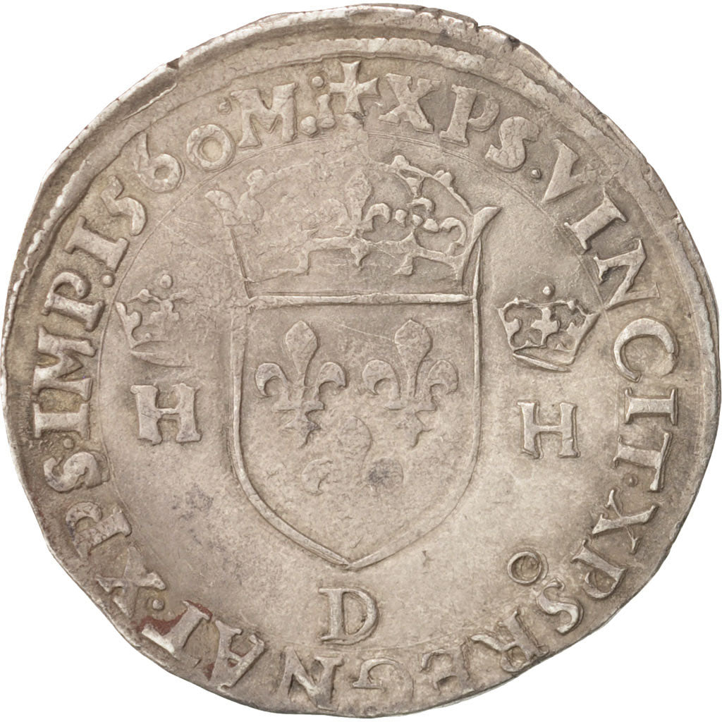 Münze, Frankreich, Demi Teston, 1560, Lyons, SS+, Silber, Duplessy:1032