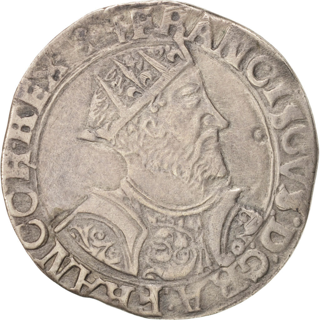 France, François Ier, Teston, Lyons, EF(40-45), Silver, Duplessy:792