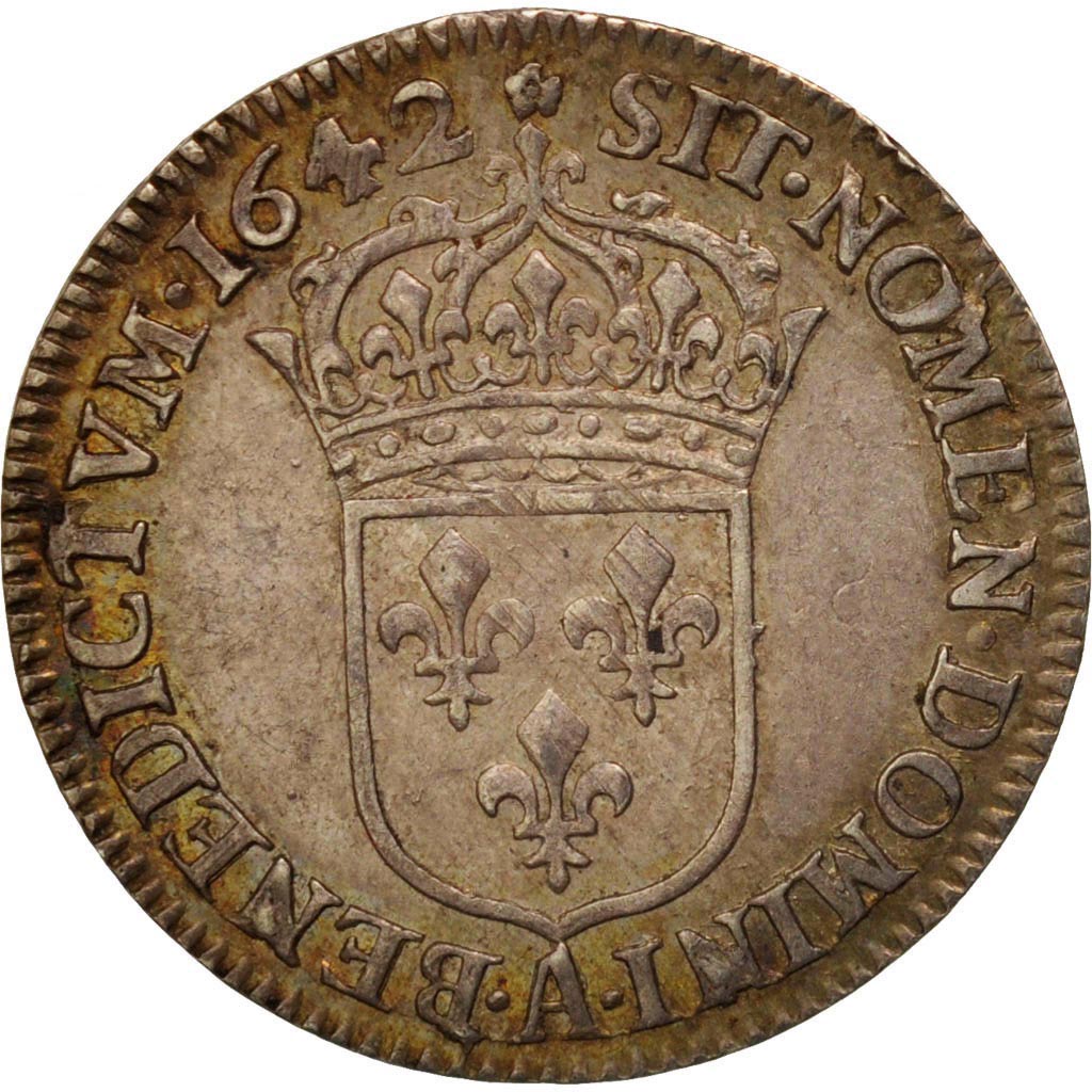 France, Louis XIII, 1/12 Écu,  2eme poinçon de Warin, buste drapé, 1/12 ECU