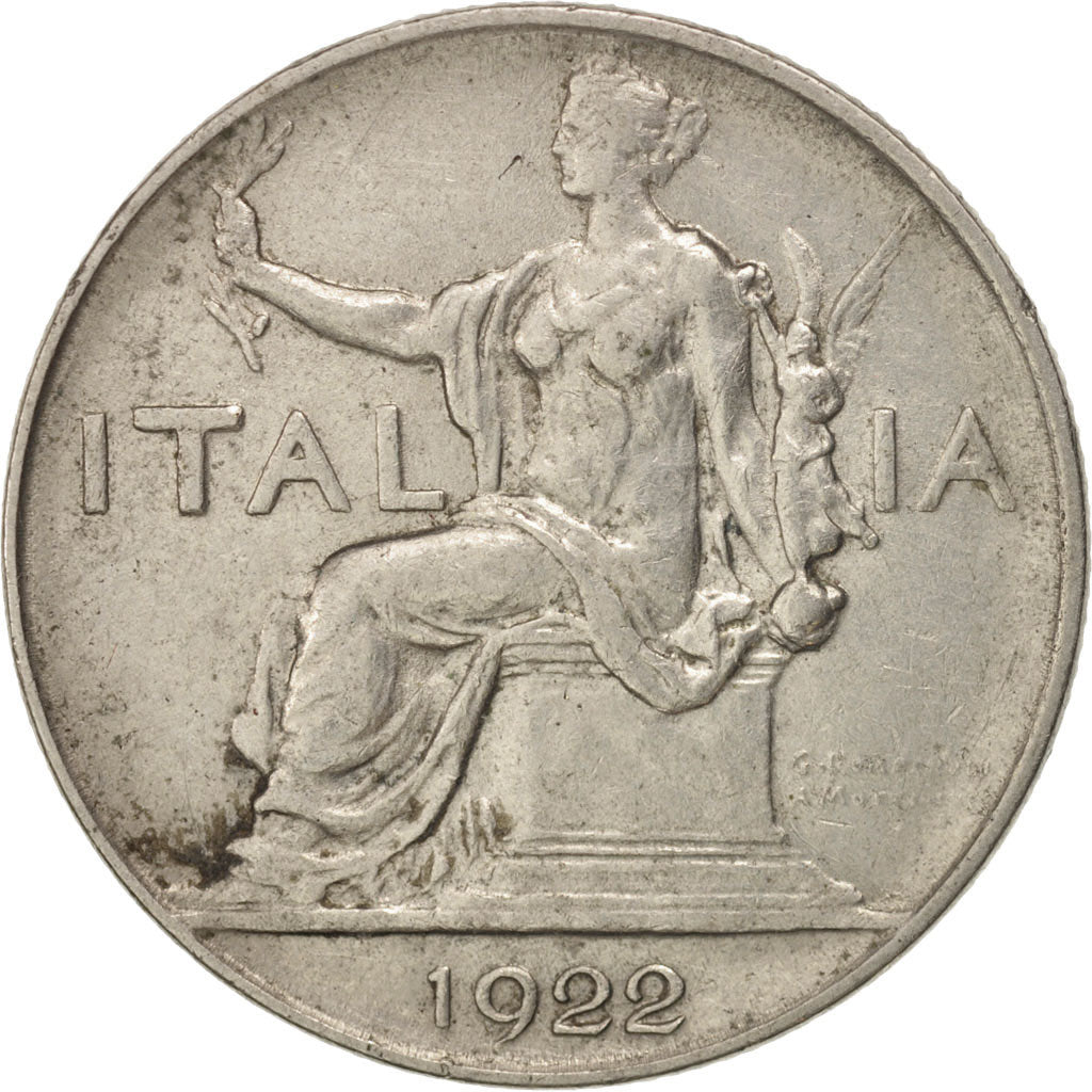 Münze, Italien, Vittorio Emanuele III, Lira, 1922, Rome, SS+, Nickel, KM:62
