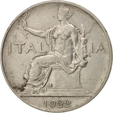 Münze, Italien, Vittorio Emanuele III, Lira, 1922, Rome, SS+, Nickel, KM:62