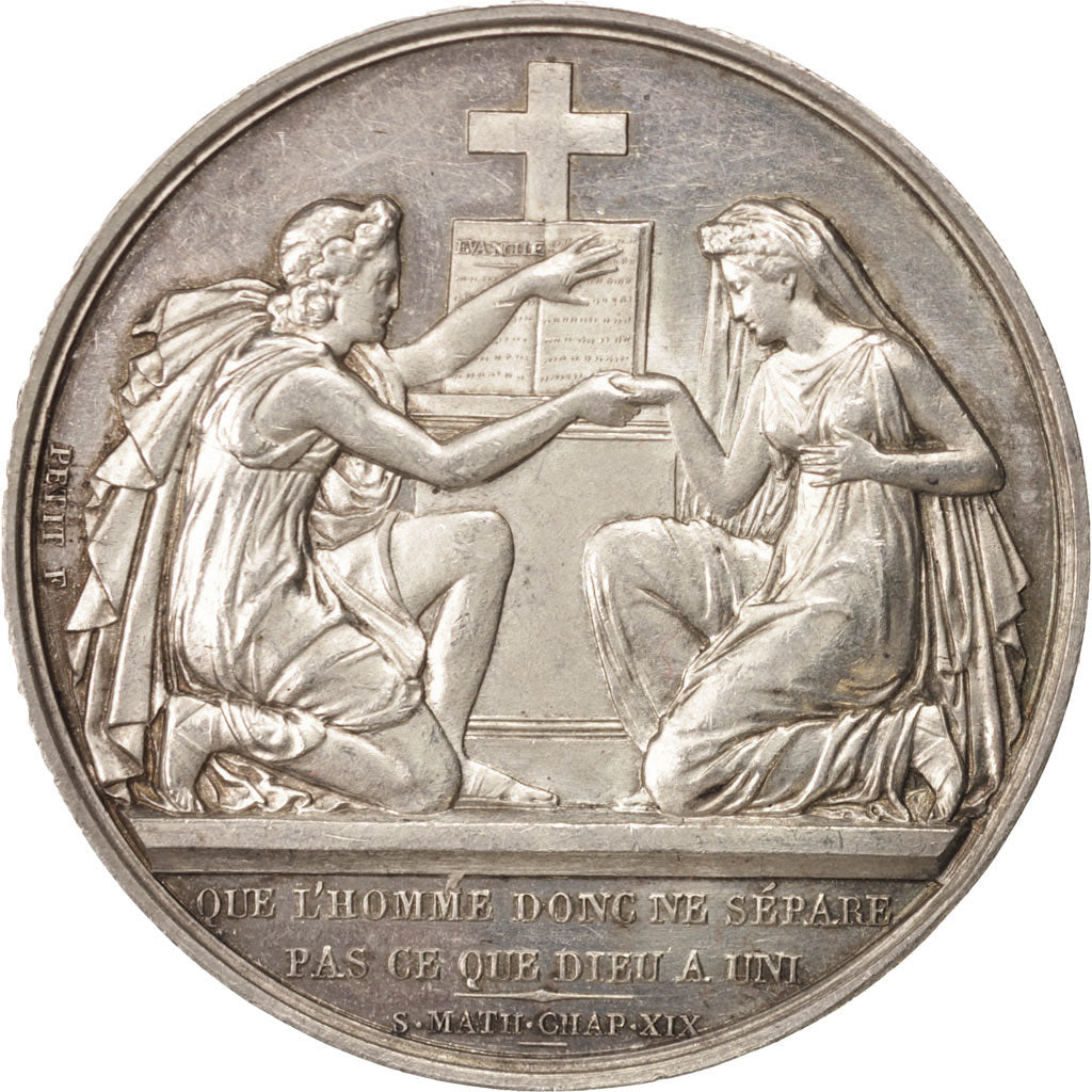 France, Medal, Wedding medal, Religions & beliefs, 1910, Petit, AU(50-53)