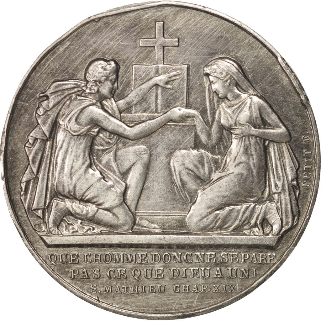 Frankreich, Medal, Wedding medal, Religions & beliefs, 1876, Petit, S+, Silber