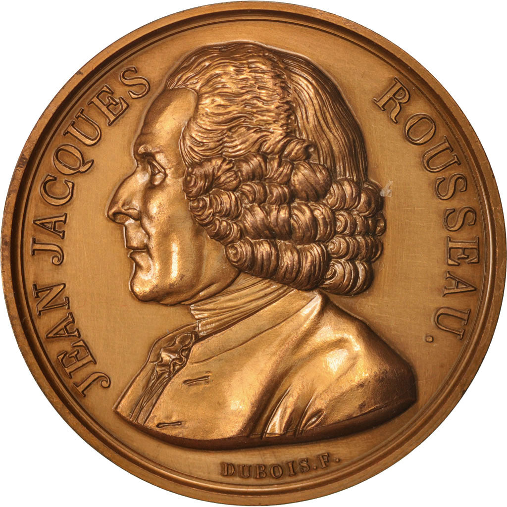 France, Medal, Jean-Jacques Rousseau, Arts & Culture, 1985, Dubois, AU(55-58)