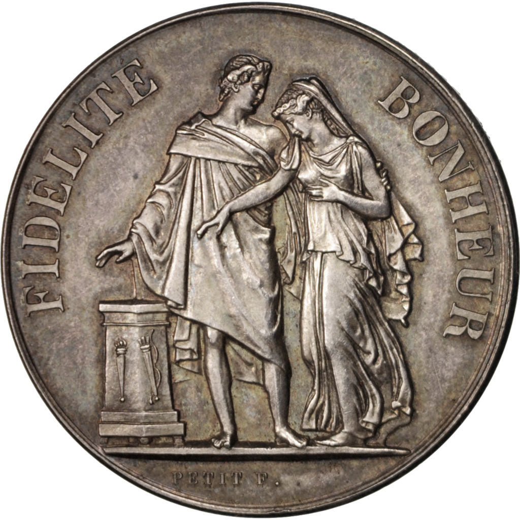 France, Medal, Wedding medal, Religions & beliefs, 1887, Petit, AU(55-58)