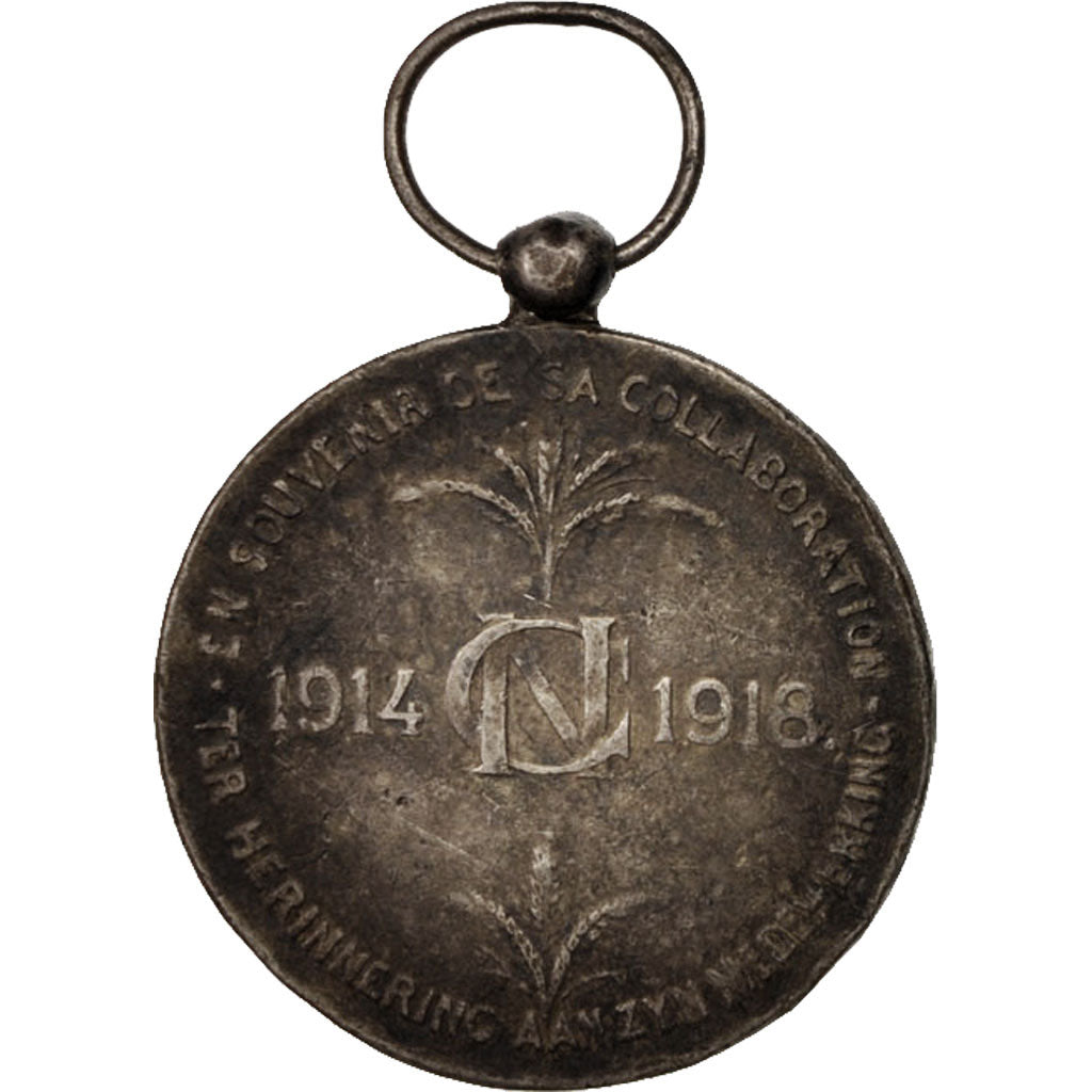 Bélgica, Comité National, medalha, 1914-1918, Qualidade Baixa, Prata, 34