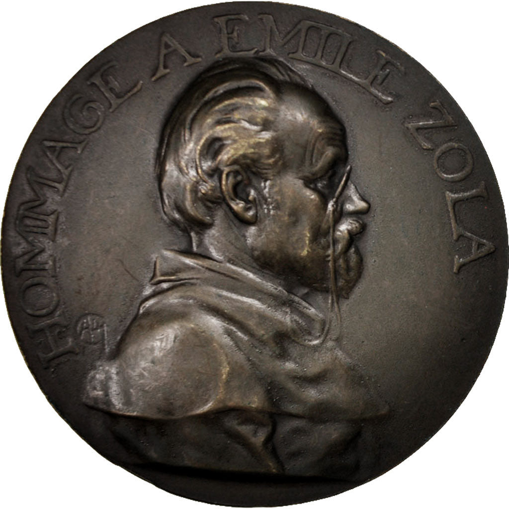 Francia, Medal, Hommage à Émile Zola, Arts & Culture, BB+, Bronzo