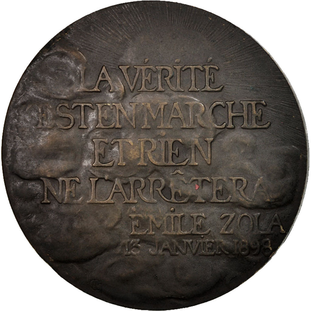 Francia, Medal, Hommage à Émile Zola, Arts & Culture, BB+, Bronzo
