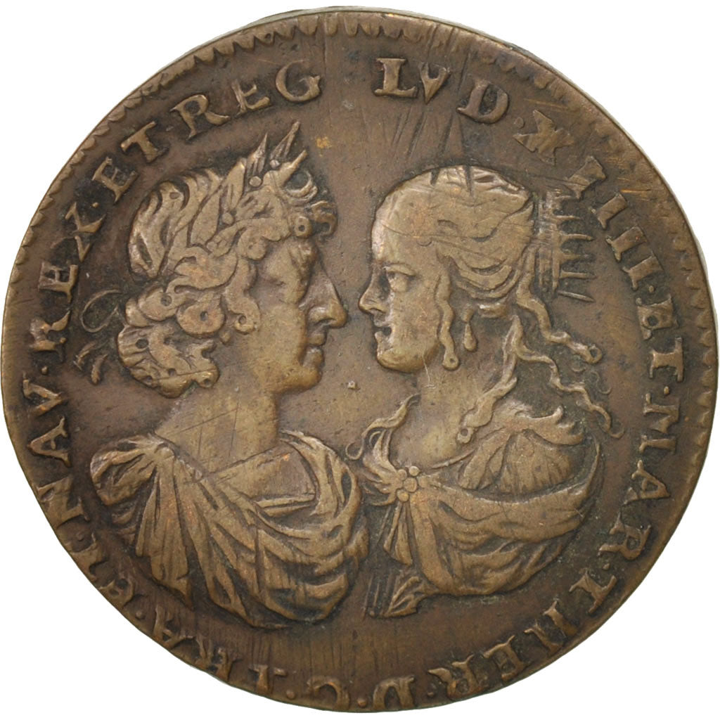 France, Token, Royal, King's wedding, Louis XIV, AU(50-53), Copper