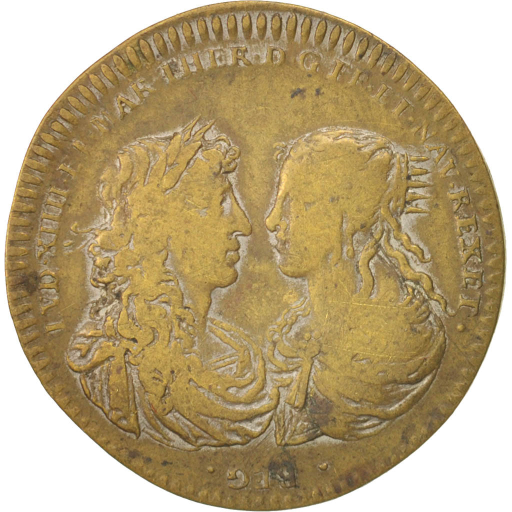 France, Jeton, Royal, Entrée du légat à Paris, Louis XIV, TB+, Laiton