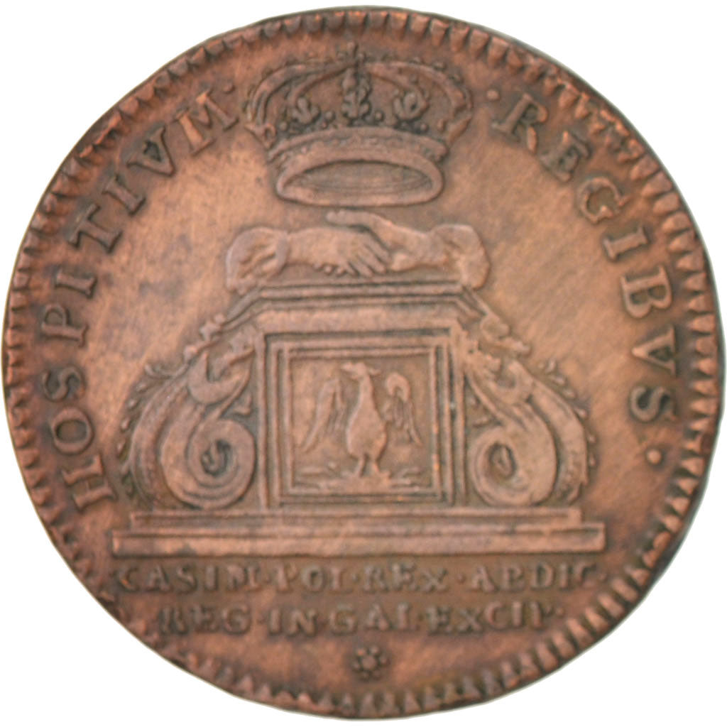 Francia, Token, Royal, Casimir, roi de Pologne, Louis XIV, MB+, Rame