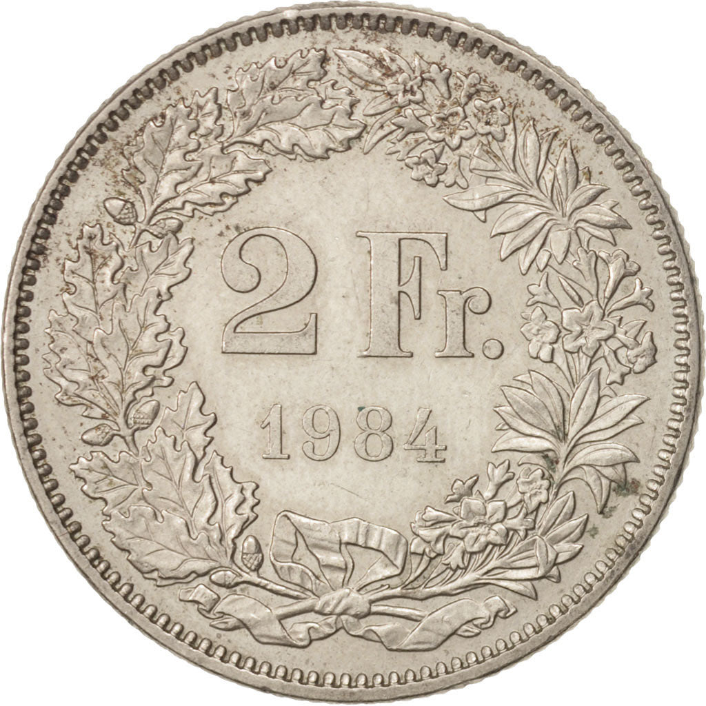 Switzerland, 2 Francs, 1984, Bern, AU(50-53), Copper-nickel, KM:21a.3